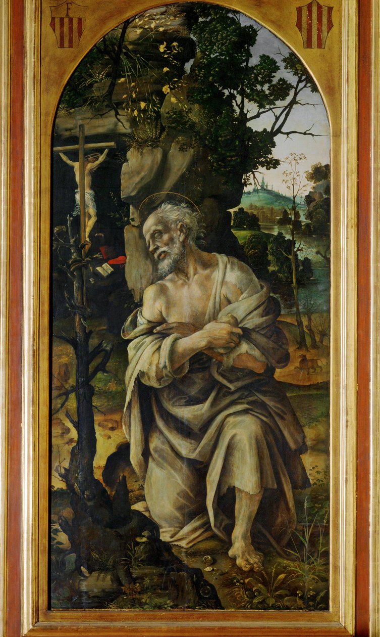 Saint Jérôme pénitent (peinture sur bois) - Filippino Lippi