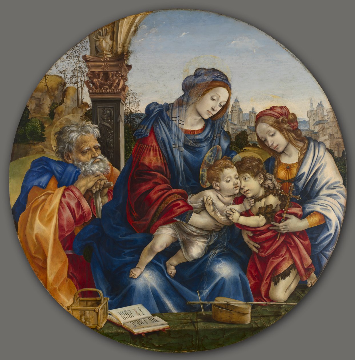 La Sainte Famille avec Saint Jean-Baptiste et Sainte Marguerite, vers 1495 - Filippino Lippi