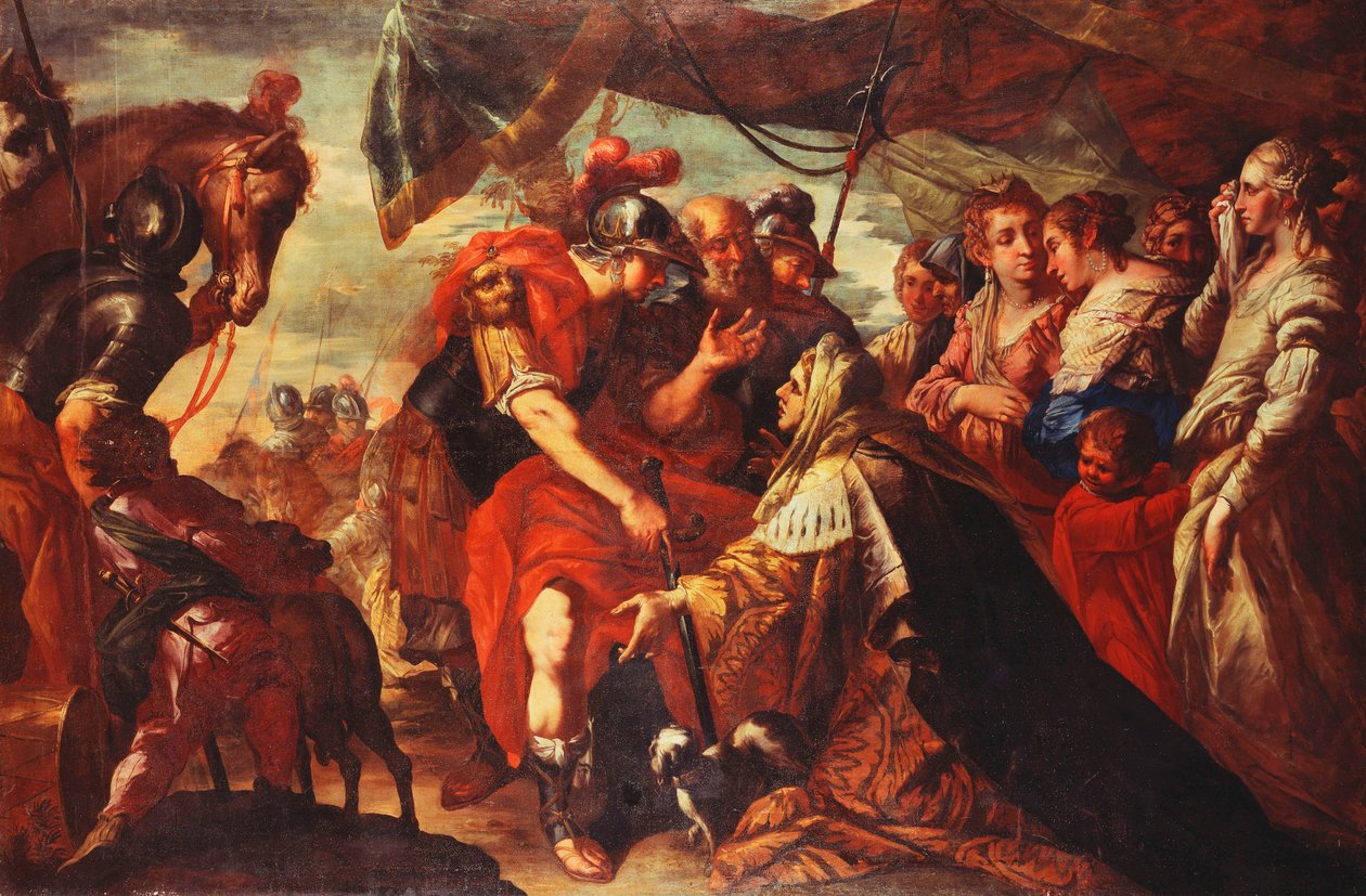 Coriolanus persuadé par sa famille de lever le siège de Rome, c.1660-61 - Filippo Abbiati