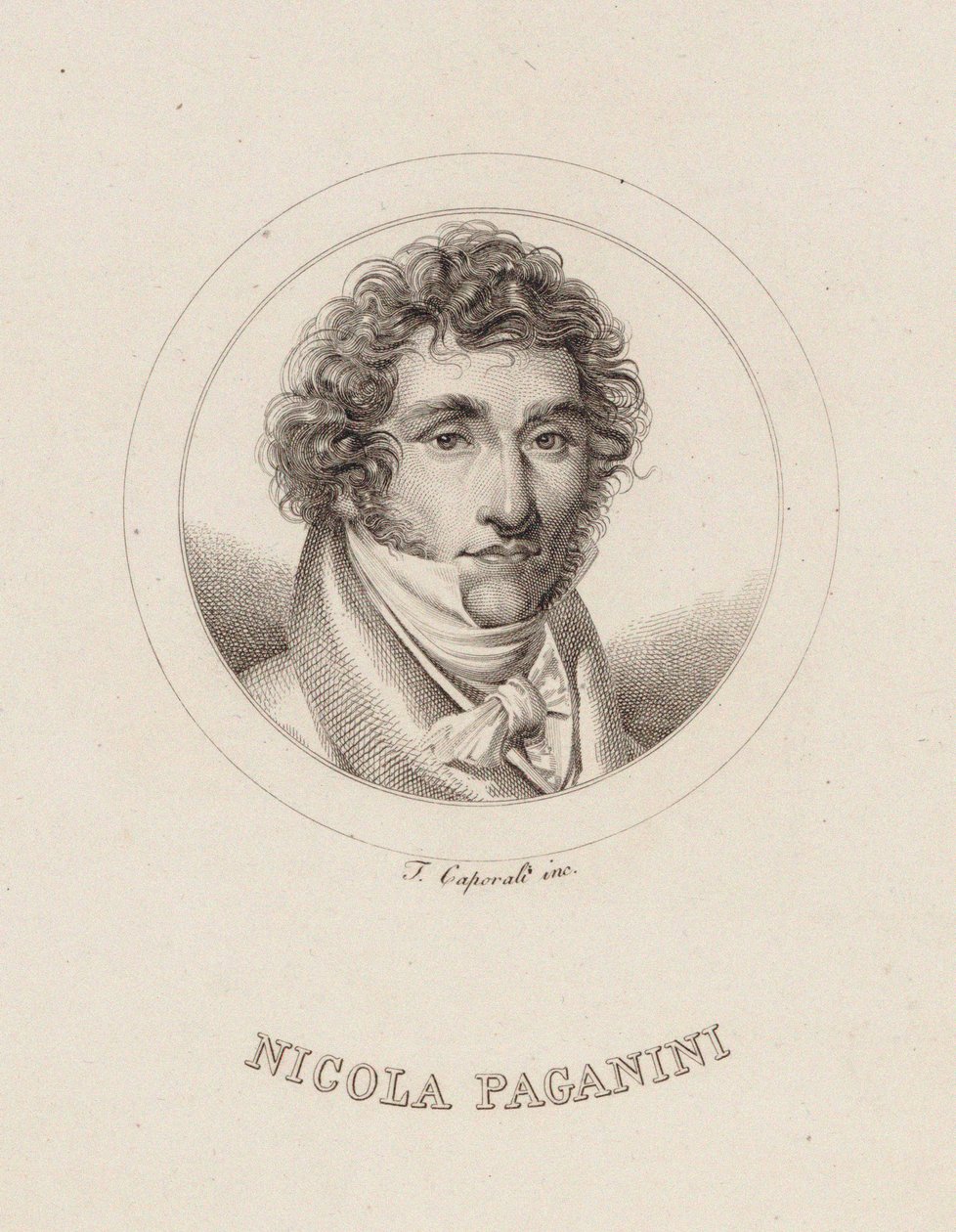 Portrait de Niccolò Paganini 1782-1840, 1840 - Filippo Caporali