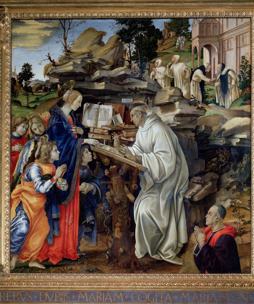 Apparition de la Vierge à Saint Bernard - huile sur panneau - Filippo Lippi