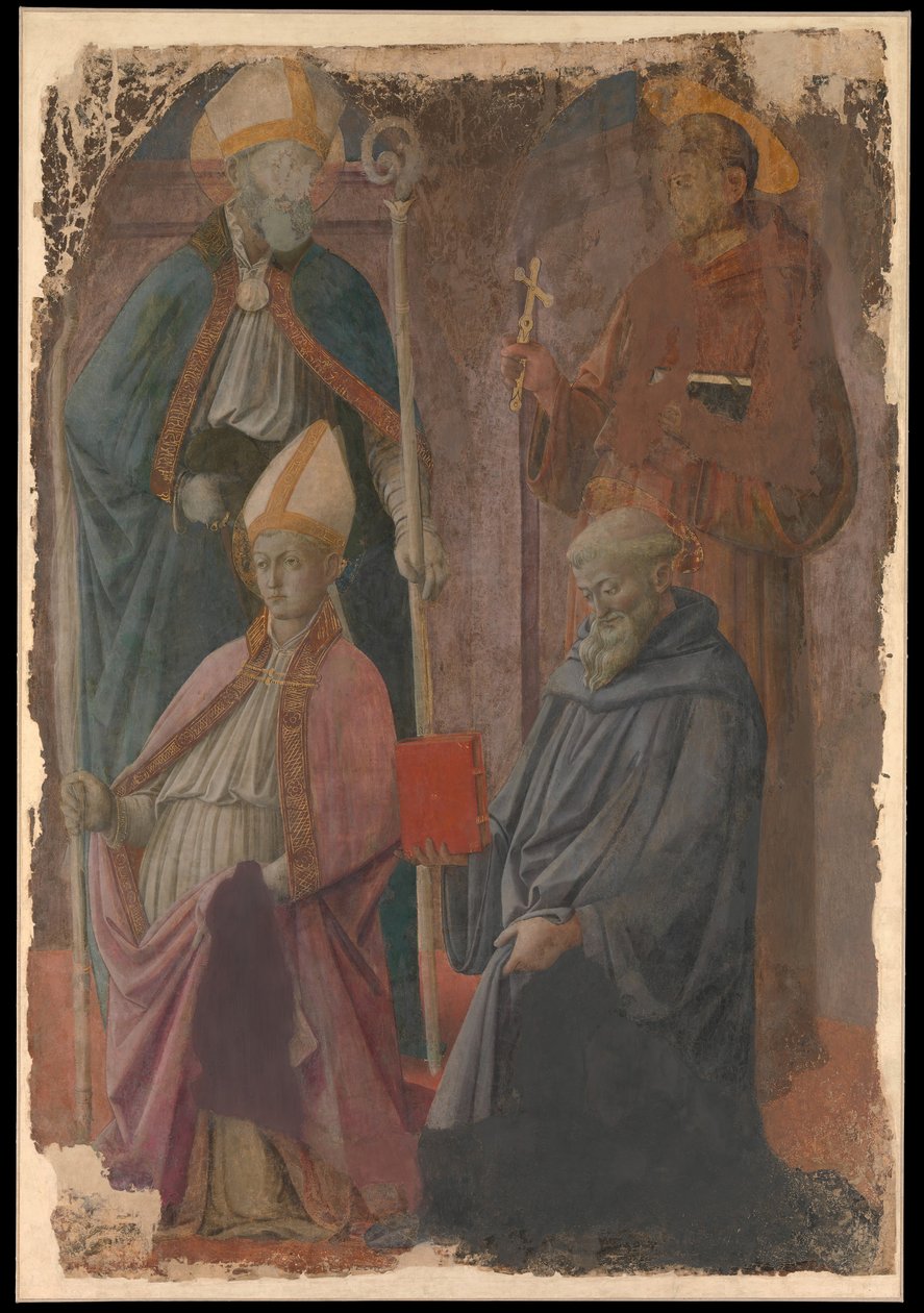 Saints Augustin et François, un évêque saint, et Saint Benoît - Filippo Lippi