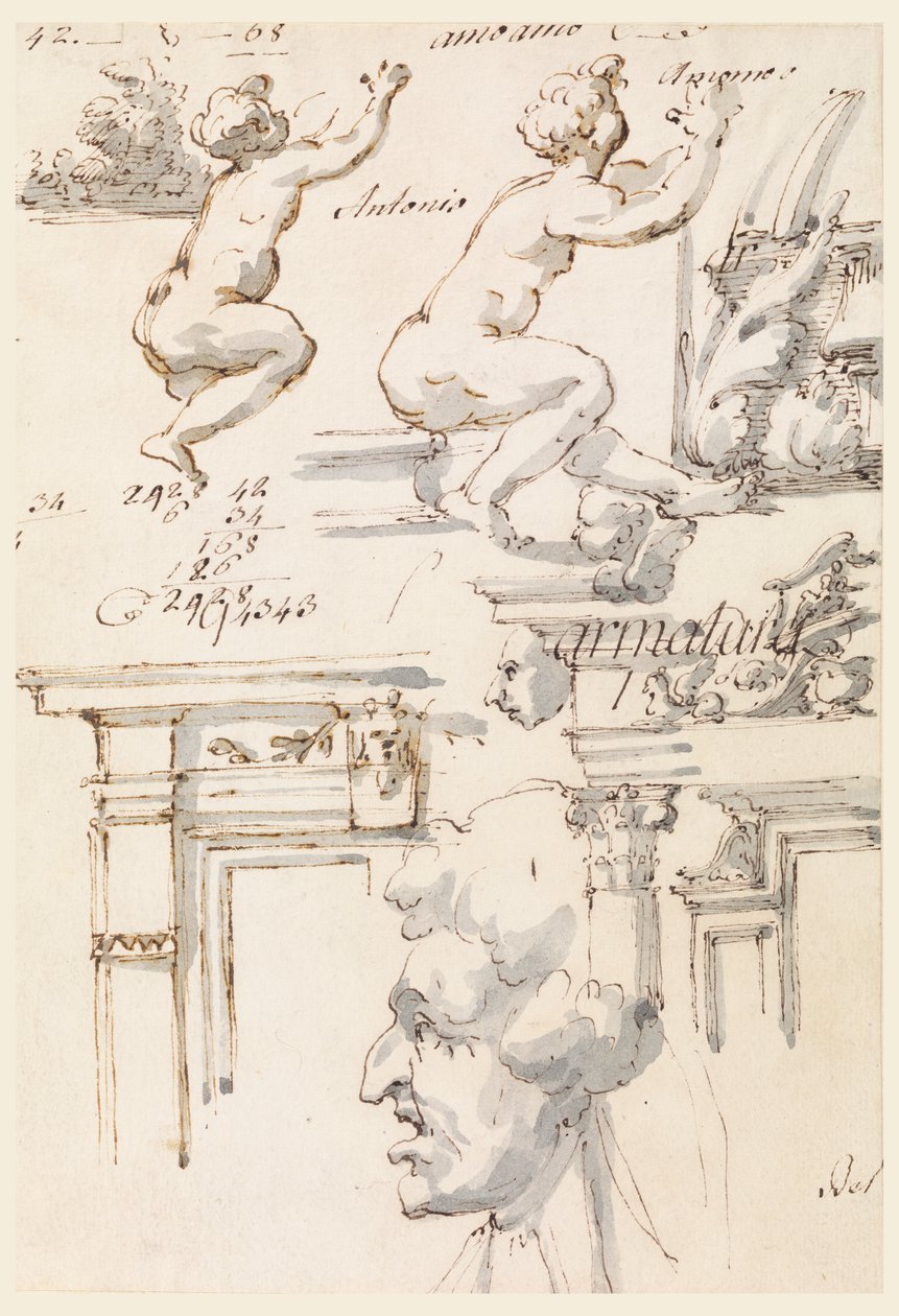 Détails architecturaux et études de figures - Filippo Marchionni