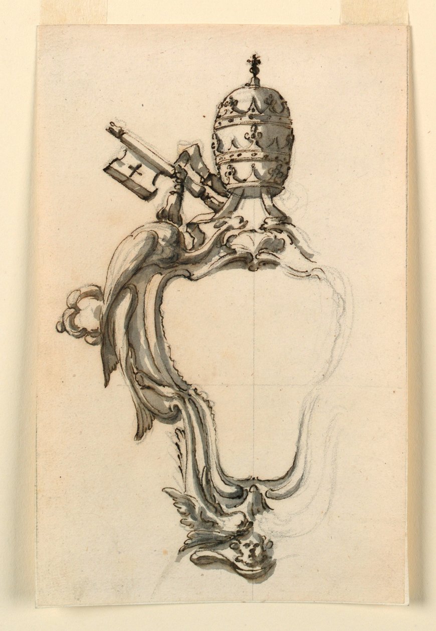Dessin, écusson papal, 1740-70 - Filippo Marchionni
