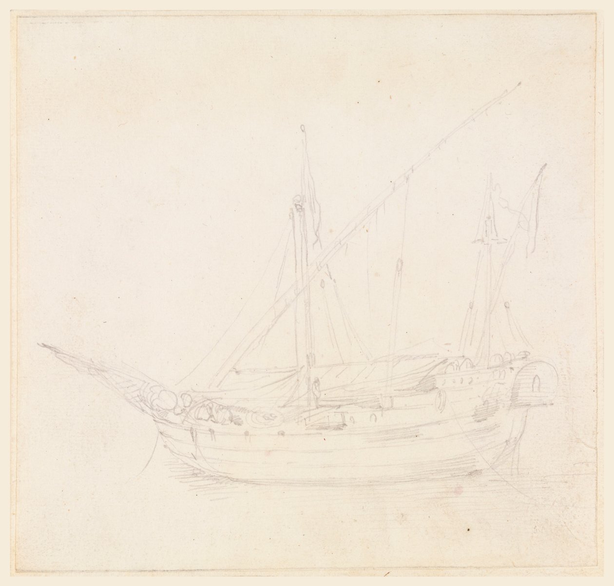 Dessin, un navire à voile, vers 1780 - Filippo Marchionni