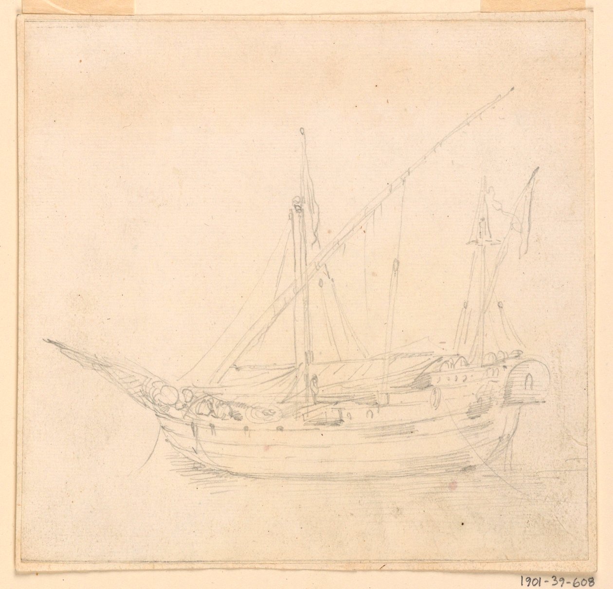 Dessin, un navire à voile, vers 1780 - Filippo Marchionni