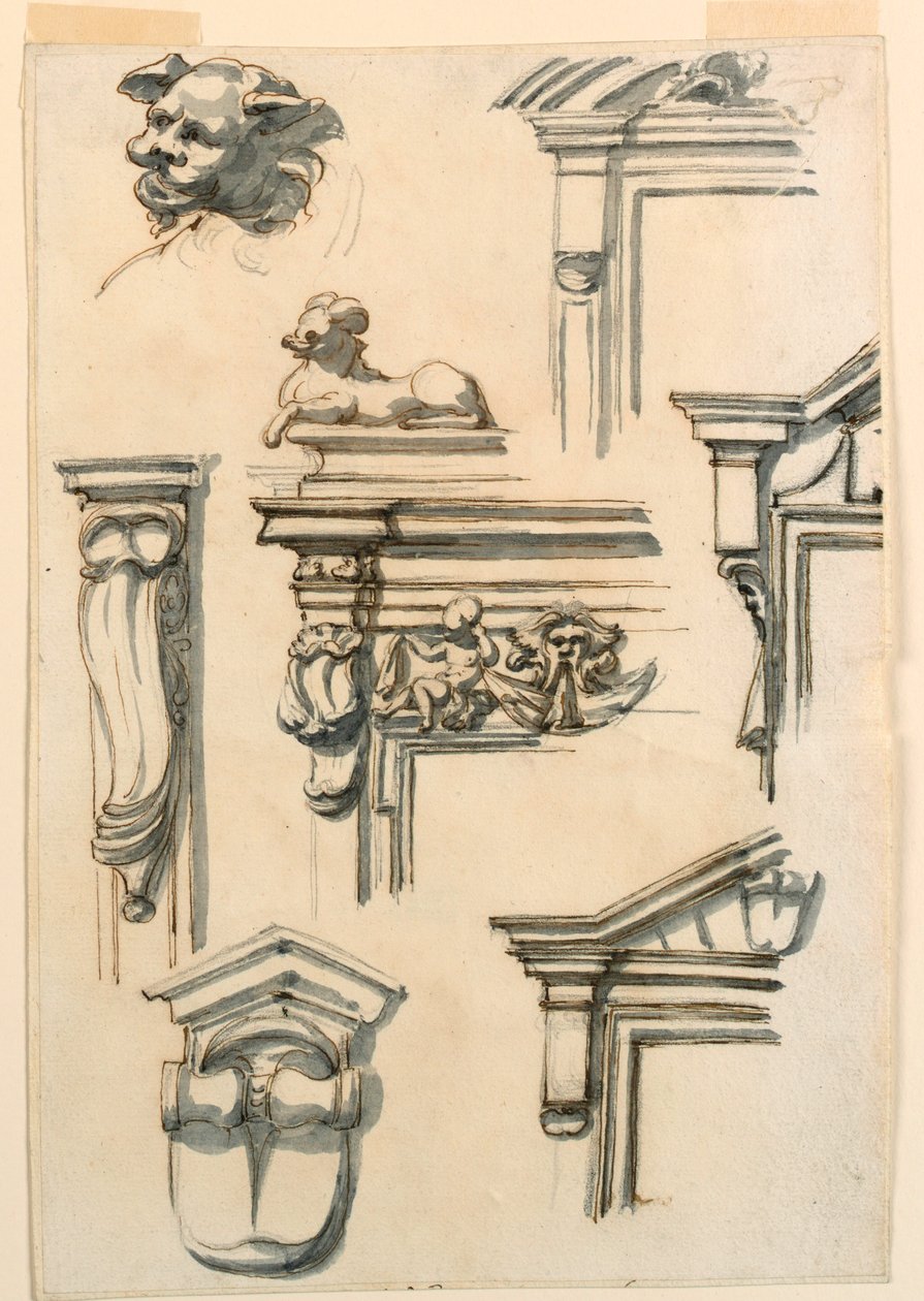 Dessin, études architecturales, 1750-75 - Filippo Marchionni