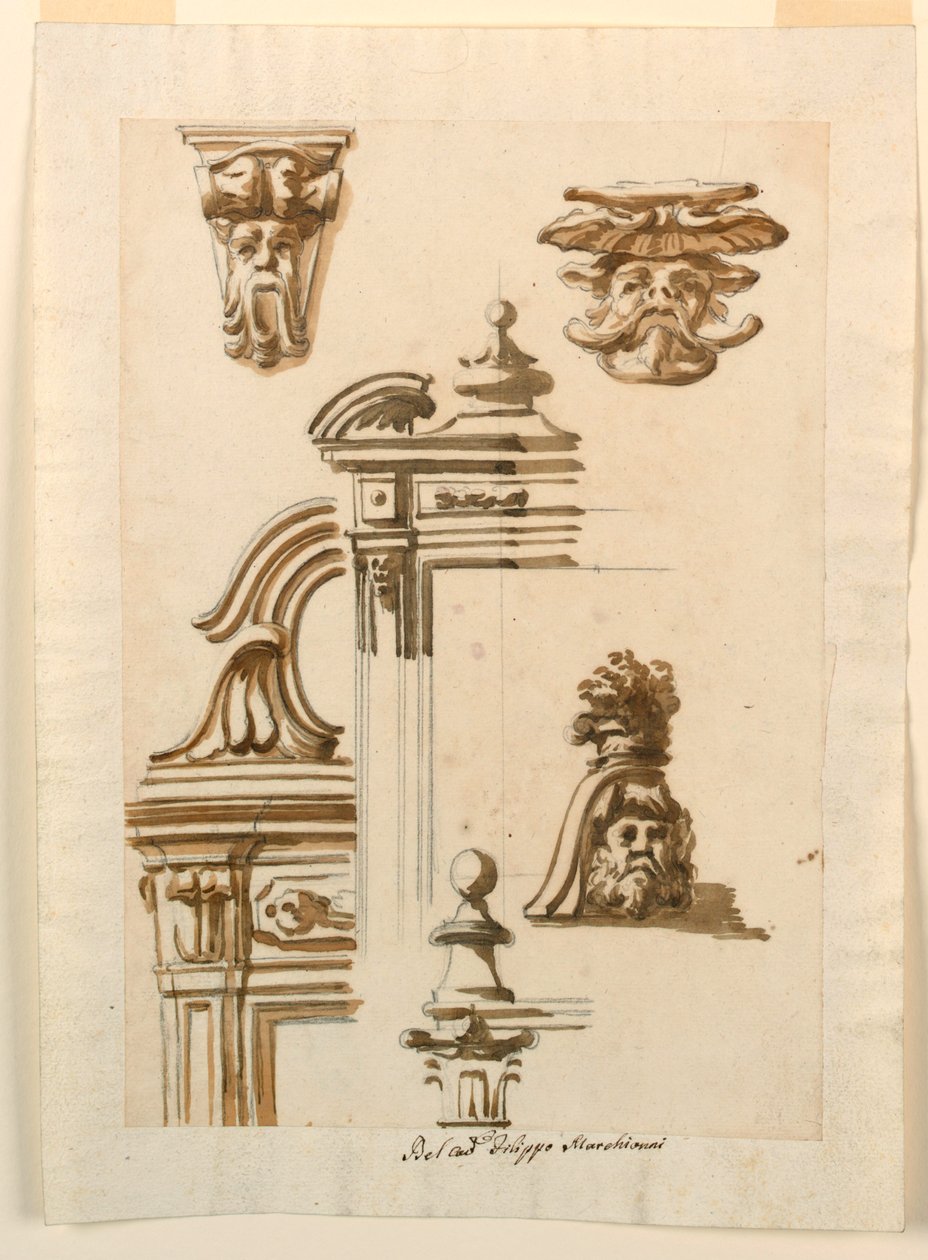 Dessin, études architecturales, 1750-90 - Filippo Marchionni
