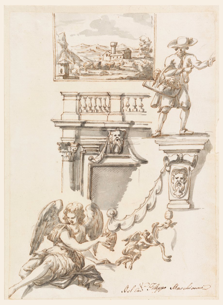 Dessin, architecture et études de la figure, 1750-90 - Filippo Marchionni