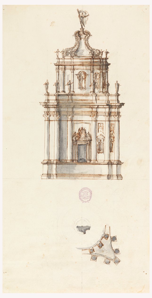 Dessin, projet de tabernacle, 1750-1775 - Filippo Marchionni