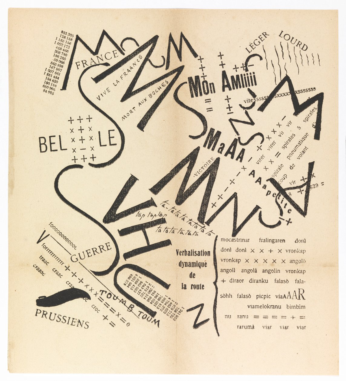 Parole consonanti vocali numeri in Libertà. I paroliberi Futuristi, 1915 - Filippo Tommaso Marinetti
