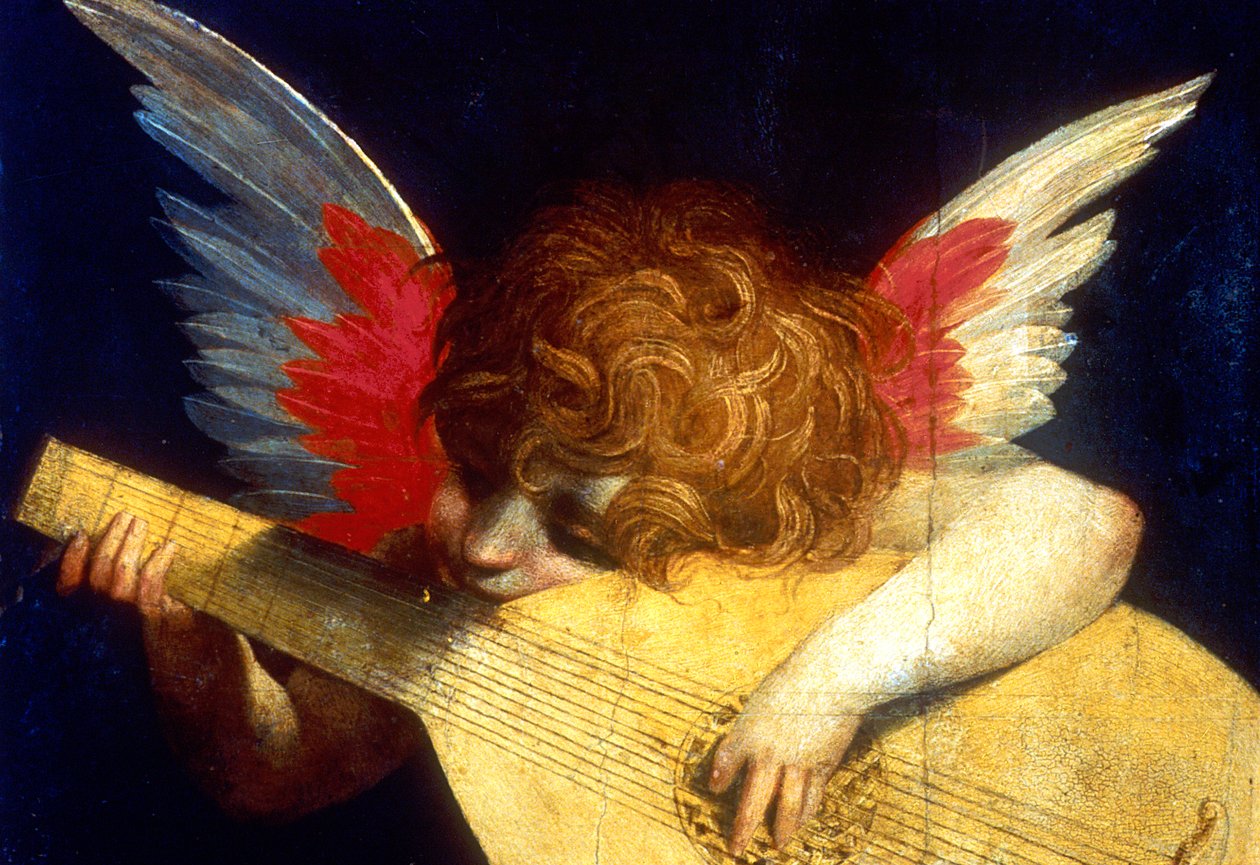 Putto ailé jouant du luth, XVIe siècle - Fiorentino Rossi