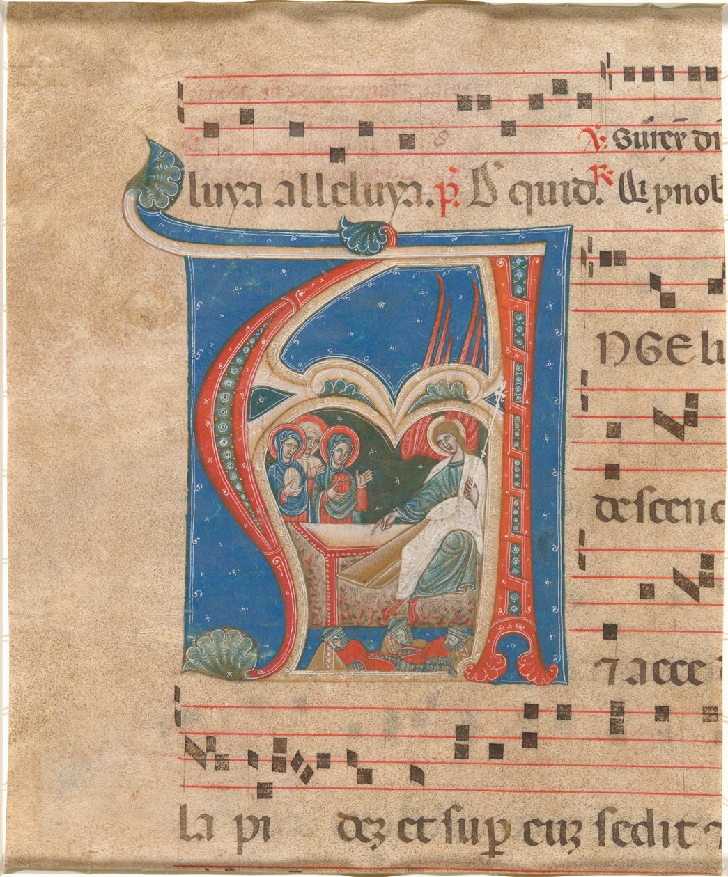 Les trois saintes femmes au tombeau - First Master of the Cortona Antiphonaries