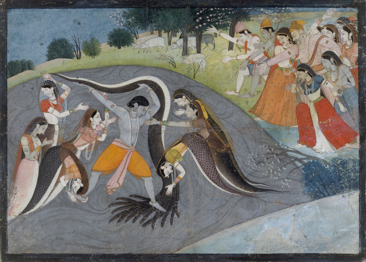 Krishna maîtrisant Kaliya, le démon serpent : Folio d