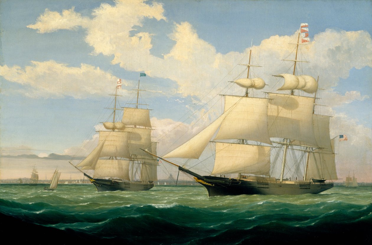 Les navires Winged Arrow et Southern Cross dans le port de Boston - Fitz Henry Lane