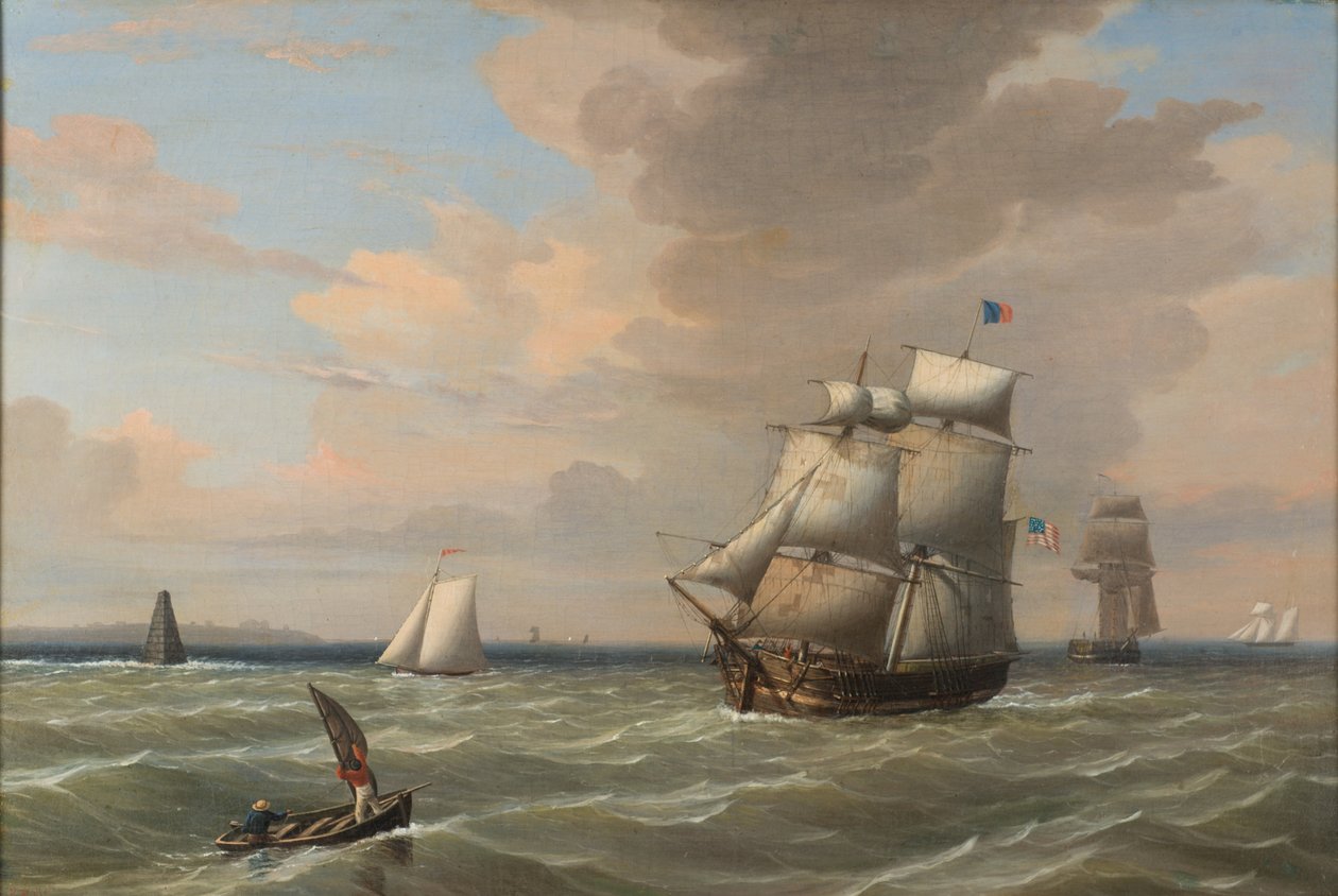 Navires quittant le port de Boston - Fitz Henry Lane