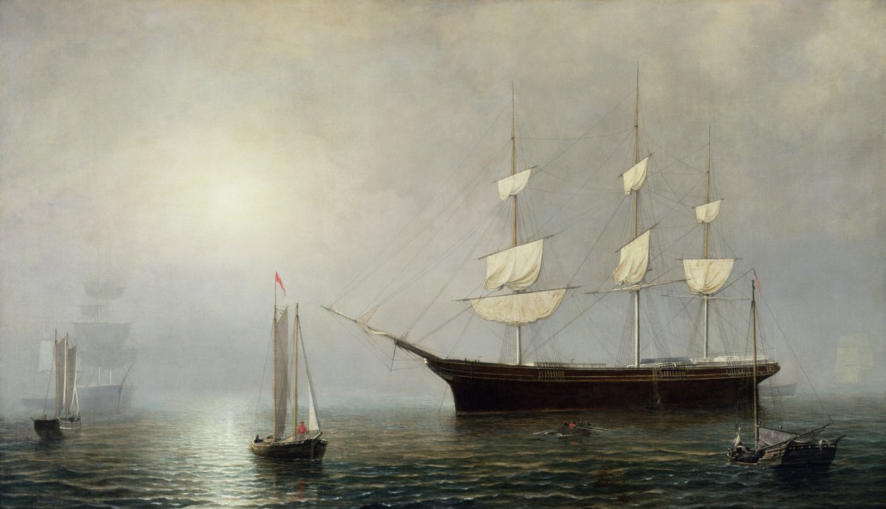 Le navire Starlight, vers 1860 (huile sur toile) - Fitz Henry Lane