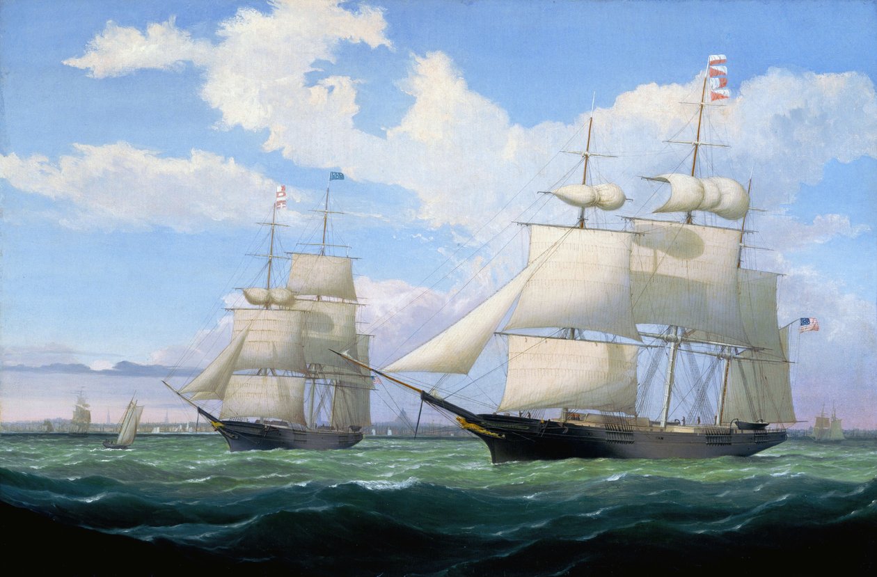 Les navires « Winged Arrow » et « Southern Cross » dans le port de Boston - Fitz Henry Lane