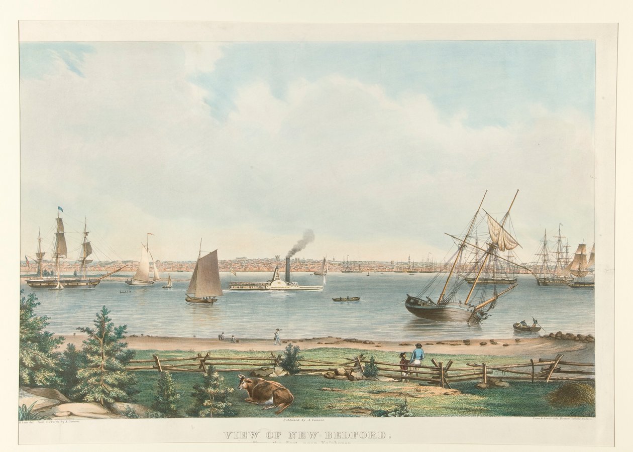 Vue de New Bedford. Depuis le fort près de Fairhaven - Fitz Henry Lane
