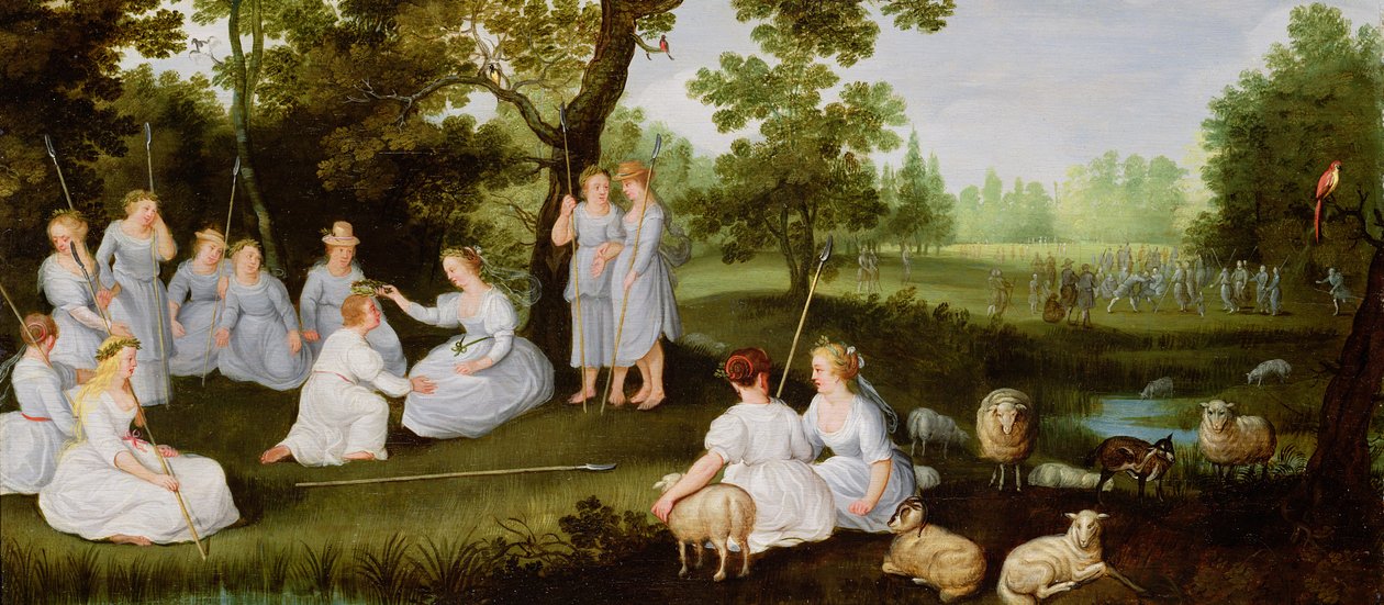 Paysage avec bergers et bergères - Flemish School