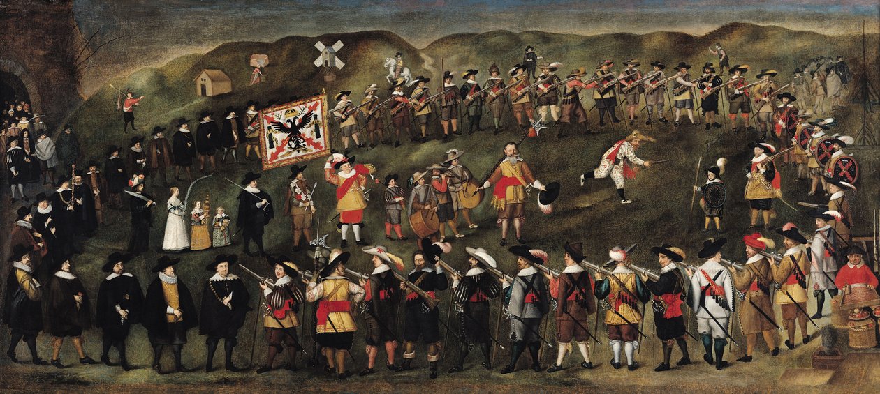 Membres de la Confrérie de Sainte-Barbe de Dunkerque en 1633 - Flemish School