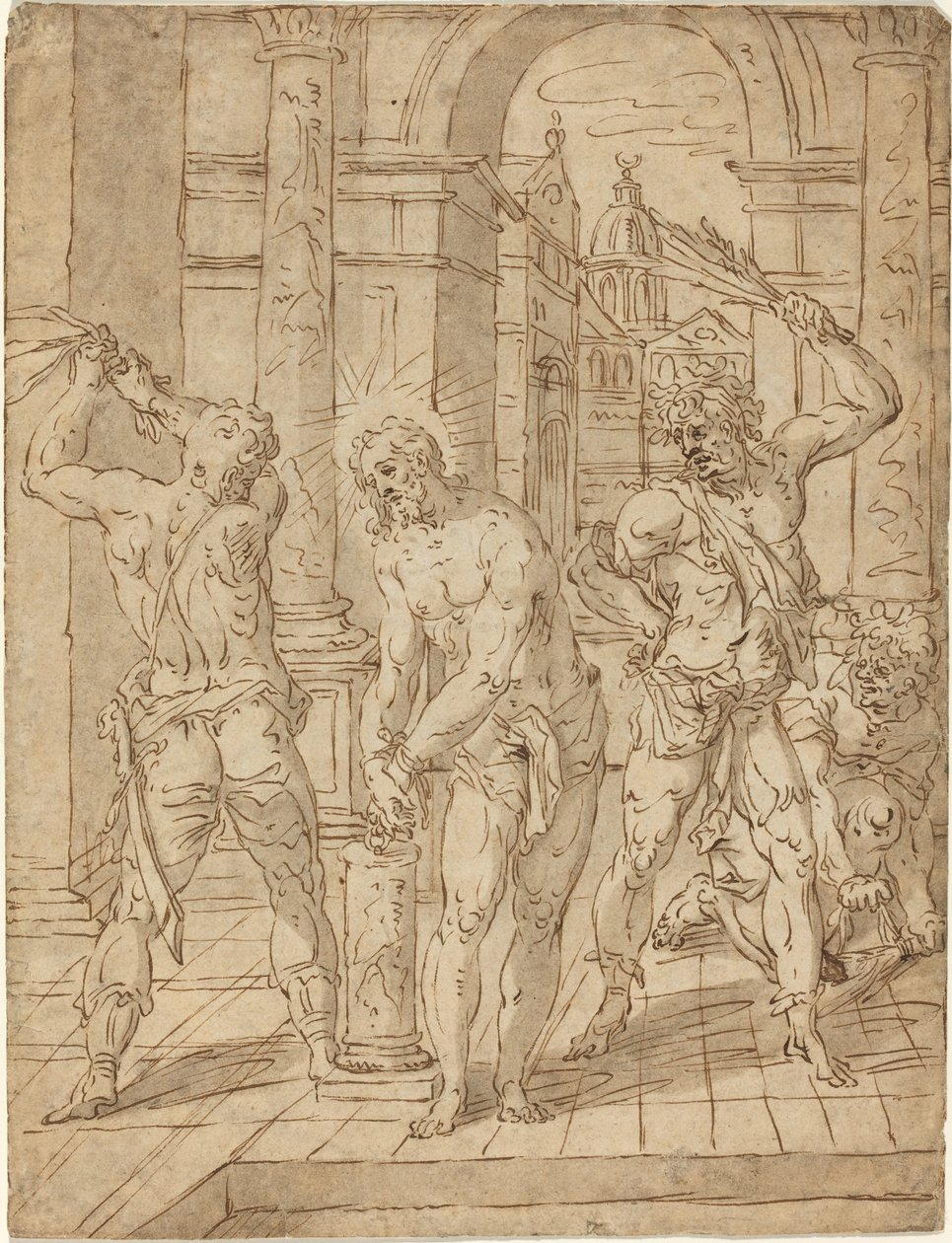 La flagellation du Christ - Flemish 17th Century after Hendrik de Clerck