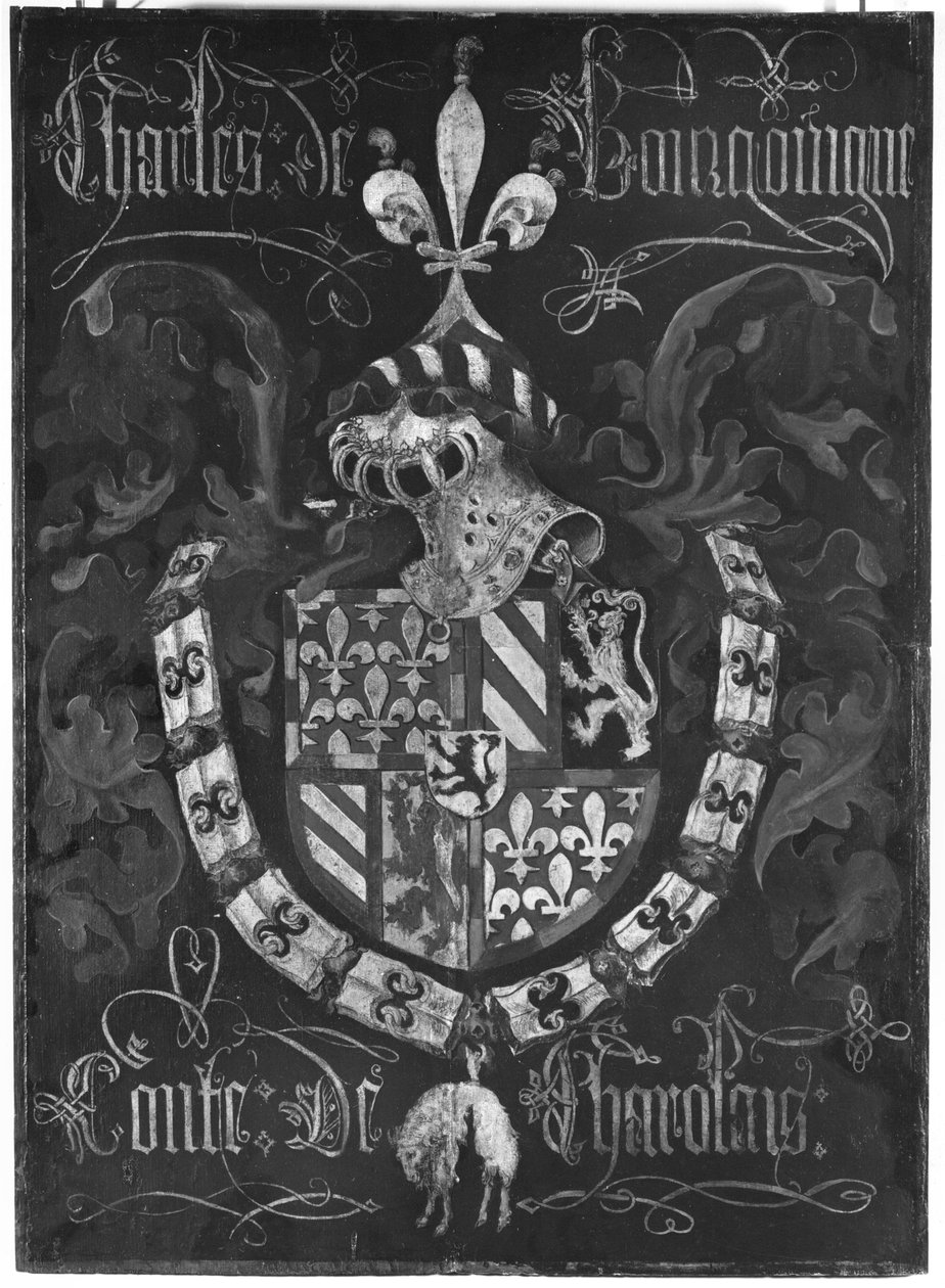 Blason de Charles de Bourgogne (1433-77) Comte de Charolais, 3e Chapitre de l