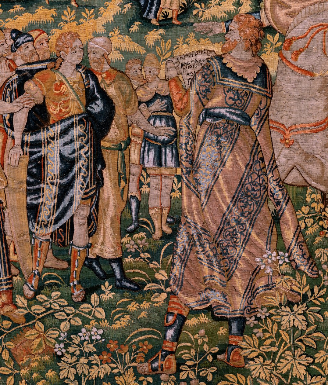 Tapisserie flamande. Série Histoire de Cyrus. N° II Astyage reconnaît Cyrus. Anonyme, basé sur Michiel Coxcie. Atelier Anvers. Soie et laine. Ca 1590 - Flemish School