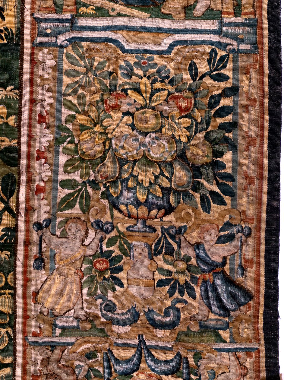 Tapisserie flamande. Série Histoire de Cyrus. Combat entre deux guerriers et mort de Cyrus. Anonyme, basé sur Michiel Coxcie. Atelier Anvers. Soie et laine. Vers 1590. - Flemish School