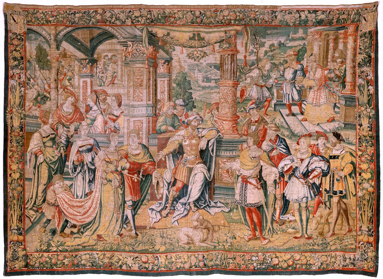 Histoire de David. David devant Saül - Flemish School