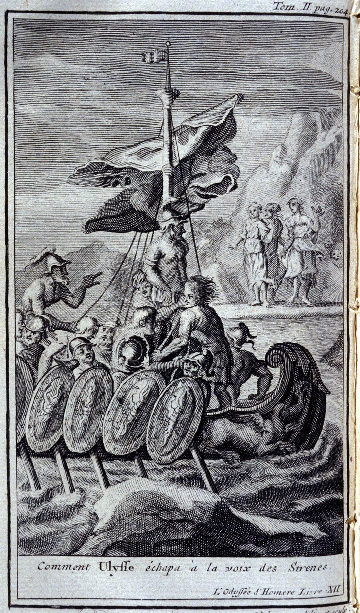 Comment Ulysse a échappé à la voix des sirènes. Illustration pour le livre XII de l