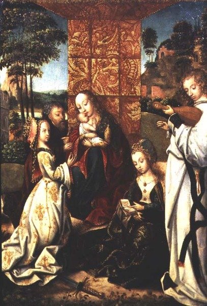 Madone et enfant avec Sainte Catherine, un ange et d