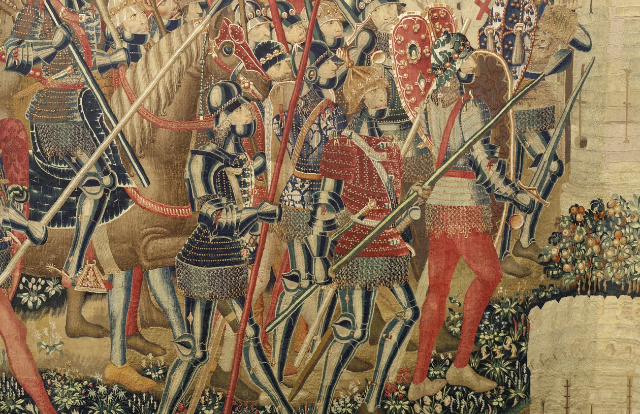 Tapisserie montrant les conquêtes du roi Alphonse V du Portugal (Conquistas de Alfonso V de Portugal), Tournai. Détail. - Flemish School