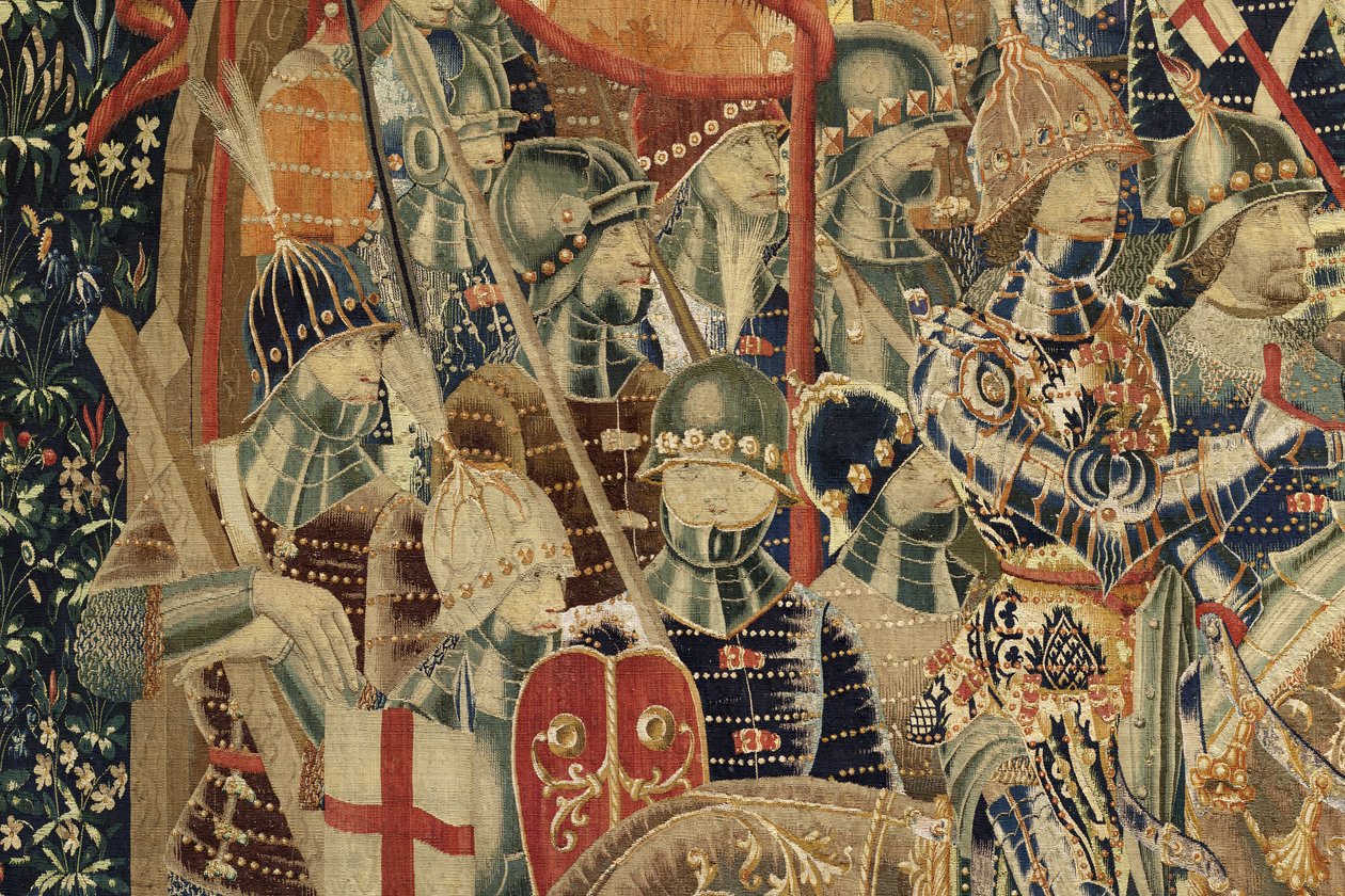 Tapisserie montrant les conquêtes du roi Alphonse V du Portugal, Tournai (détail) - Flemish School