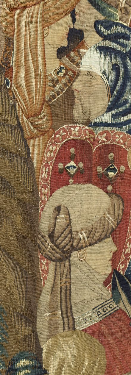 Tapisserie montrant les conquêtes du roi Alphonse V de Portugal, Tournai. Détail. - Flemish School