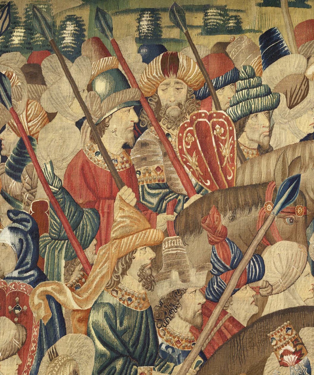 Tapisserie montrant les conquêtes du roi Alphonse V du Portugal, Tournai (détail) - Flemish School