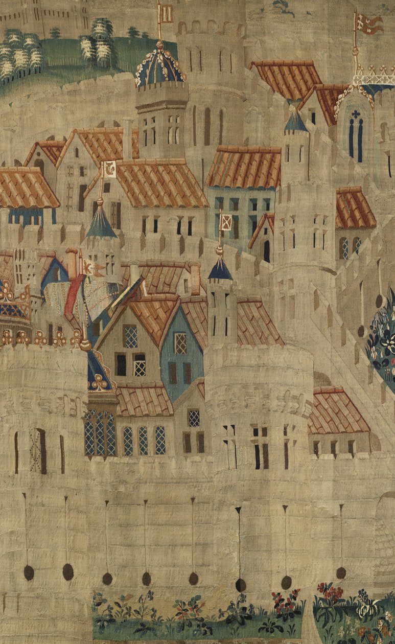 Tapisserie montrant les conquêtes du roi Alphonse V du Portugal, Tournai (détail) - Flemish School