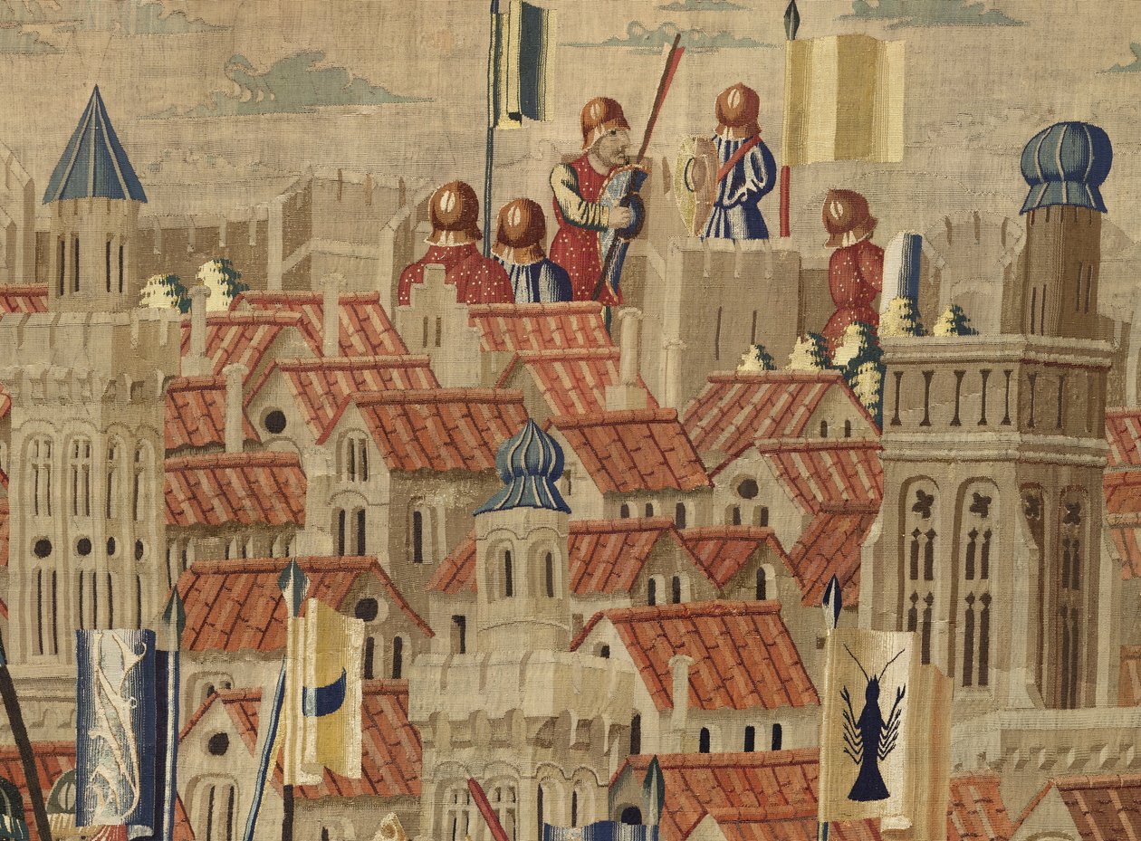 Tapisserie montrant les conquêtes du roi Alphonse V du Portugal (Conquistas de Alfonso V de Portugal), Tournai. (détail) - Flemish School