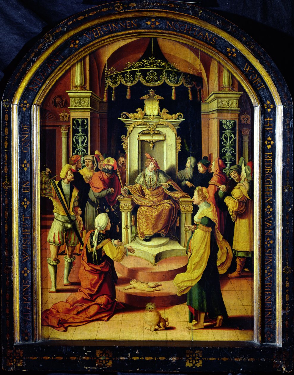 Le jugement de Salomon (huile sur panneau) - Flemish School