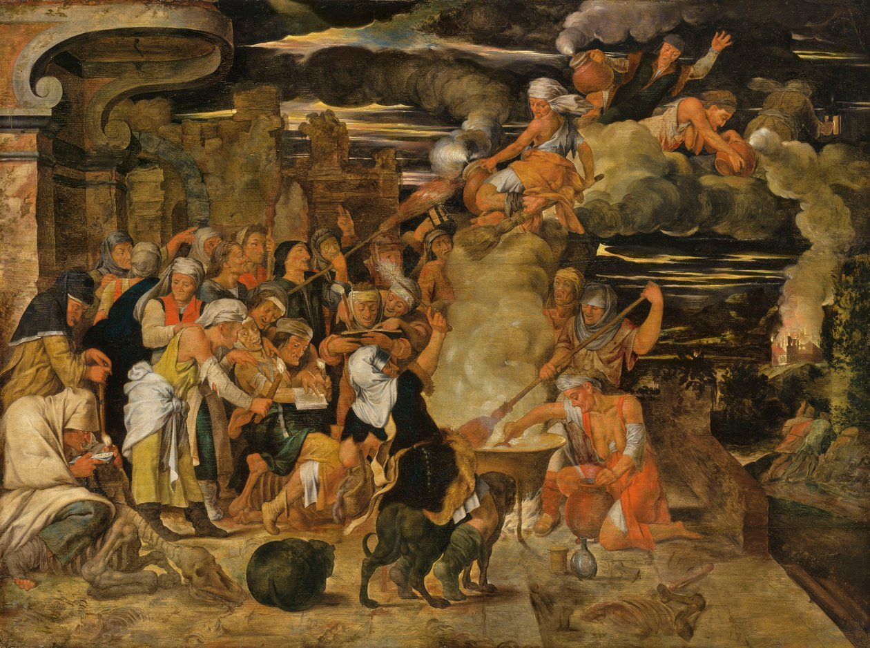 Le sabbat des sorcières (huile sur panneau) - Flemish School