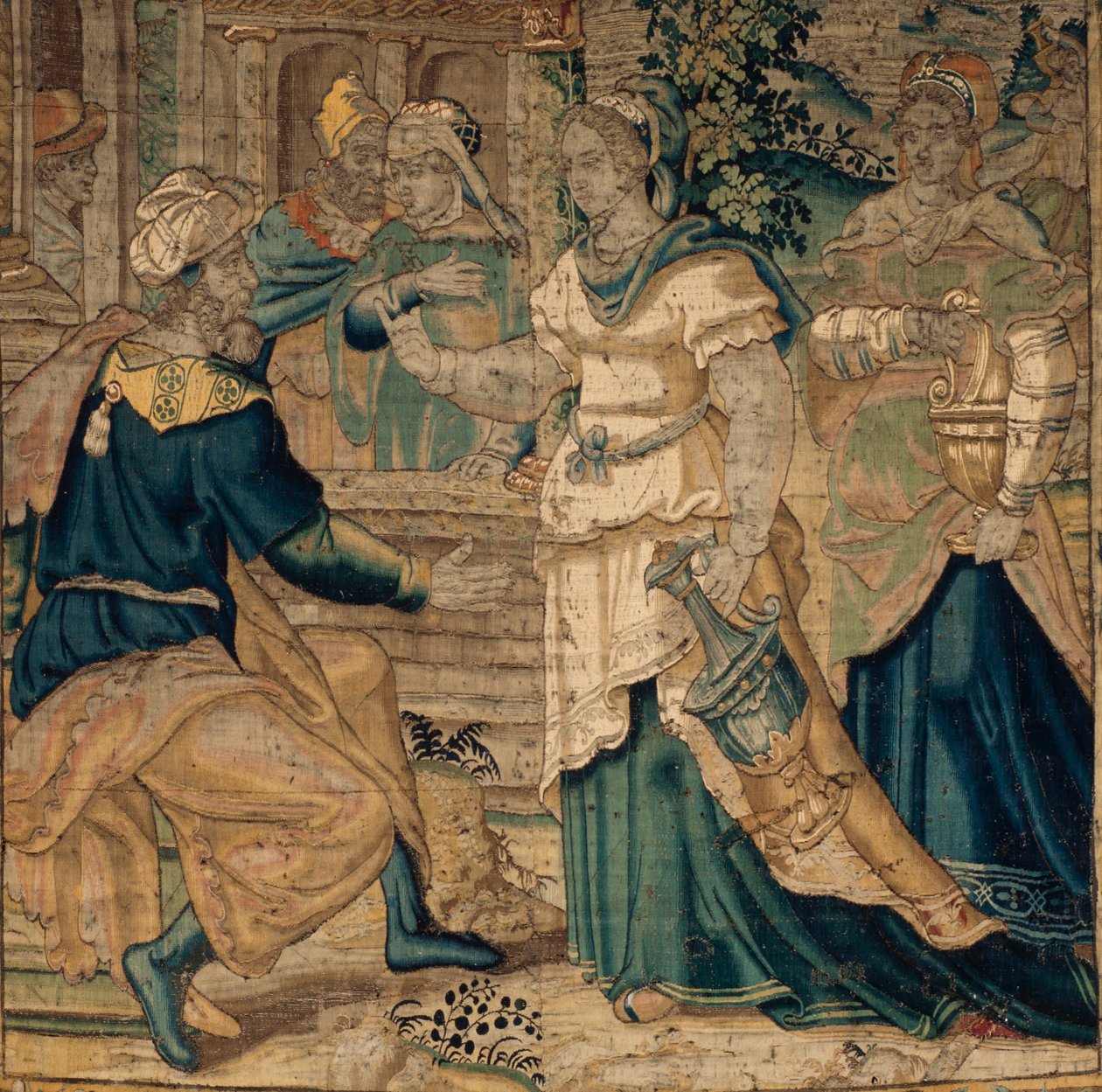 Les filles de Jéthro racontent à leur père leur rencontre avec Moïse (détail) - Flemish School