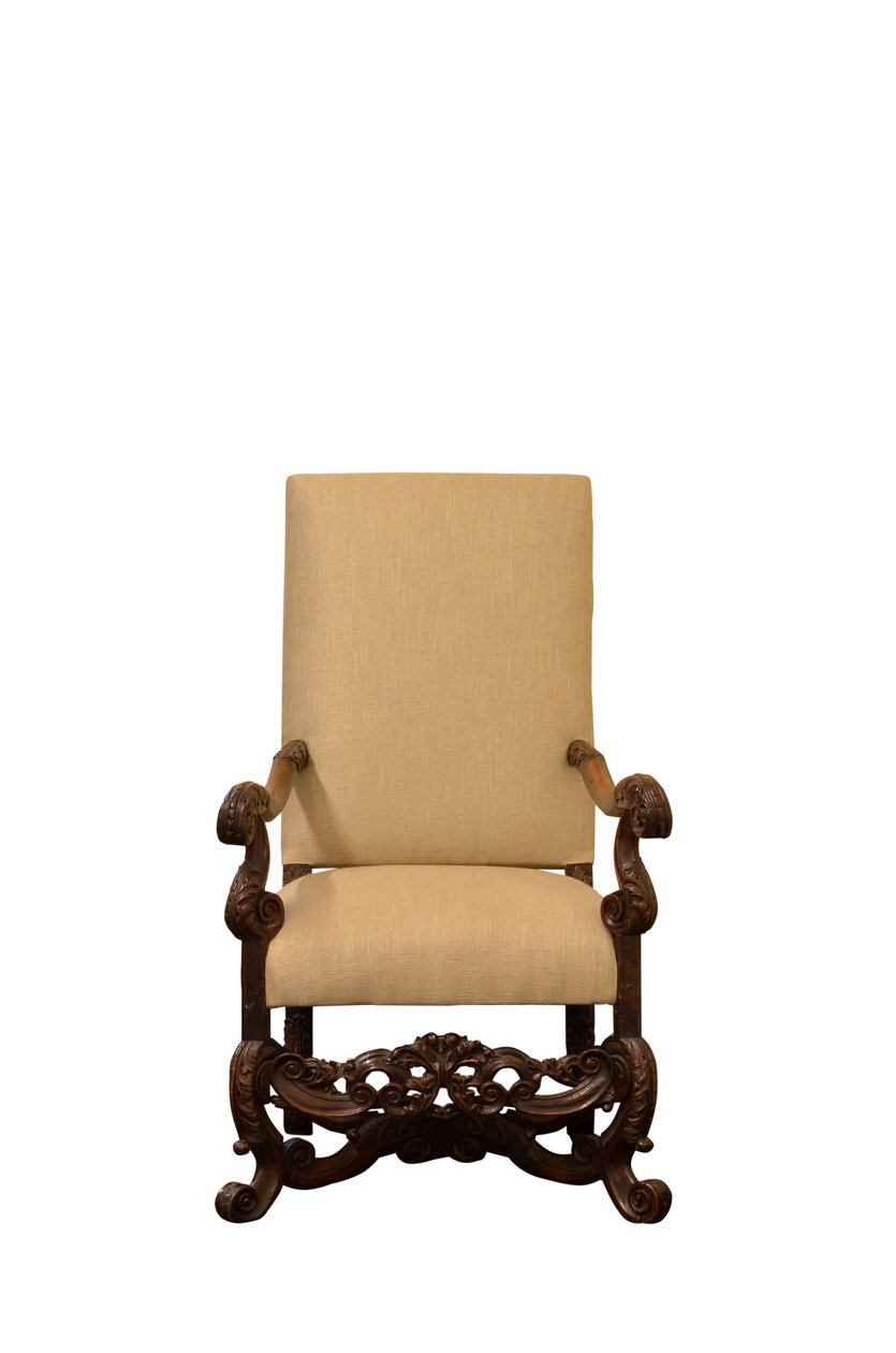 Fauteuil en noyer, vers 1660 - Flemish School