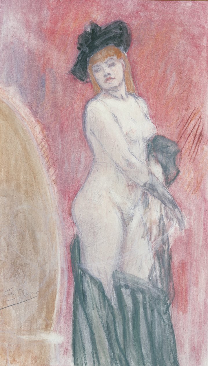 Coquette devant un miroir - Félicien Rops