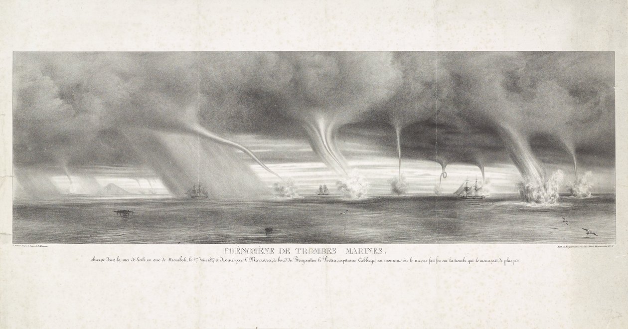 Trombes marines observées en mer de Sicile, 1827 - Félix Achille Beaupoil Saint Aulaire
