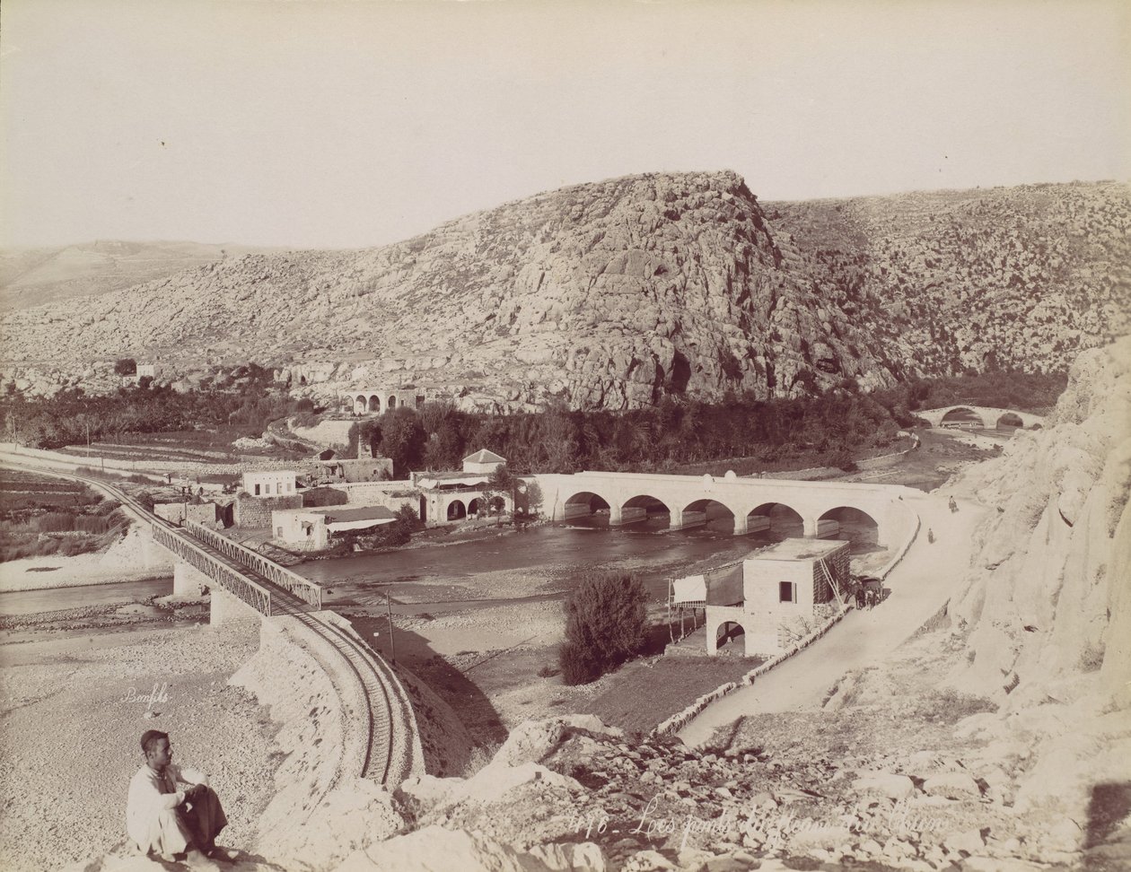 Les ponts du fleuve du chien, ca. 1880 - Félix Bonfils