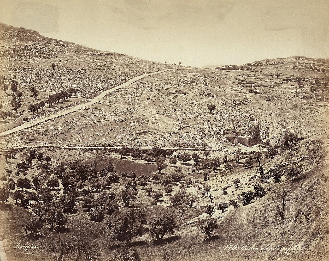 Vue panoramique de la Vallée du Cédron ou Josaphat, en périphérie de Jérusalem - Félix Bonfils