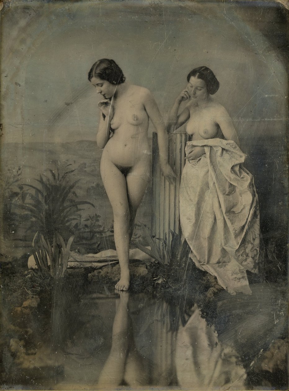 Les Baigneuses - étude nue pour une composition picturale - Félix Jacques Moulin