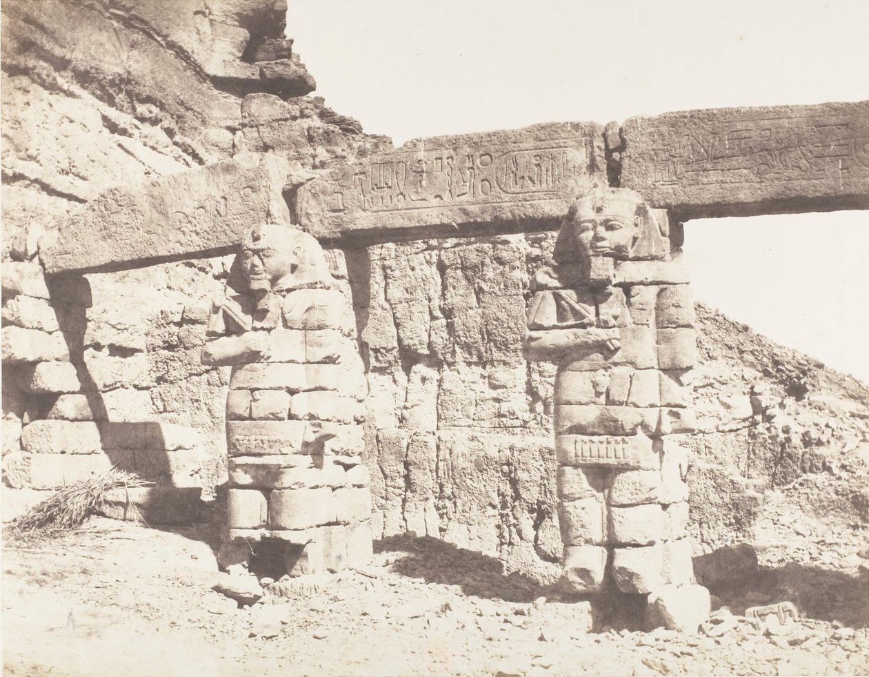 Djerf-Hocein Tutzis, Hemi-Spéos, Colosses de la Partie Extérieure, 1851-52 - Félix Teynard