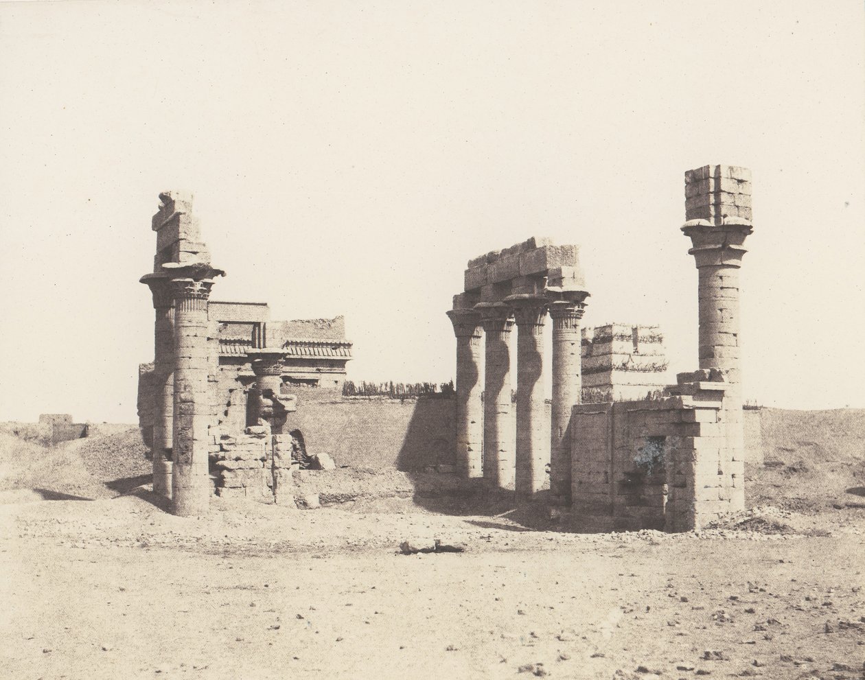 Erment Hermonthis, vue générale des ruines - Temple et Mammisi, 1851-52, imprimé 1853-54 - Félix Teynard