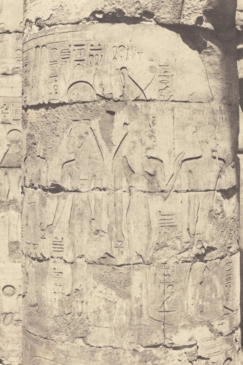 Karnak Thèbes, Palais--Salle hypostyle--Colonnade Centrale--Décoration d